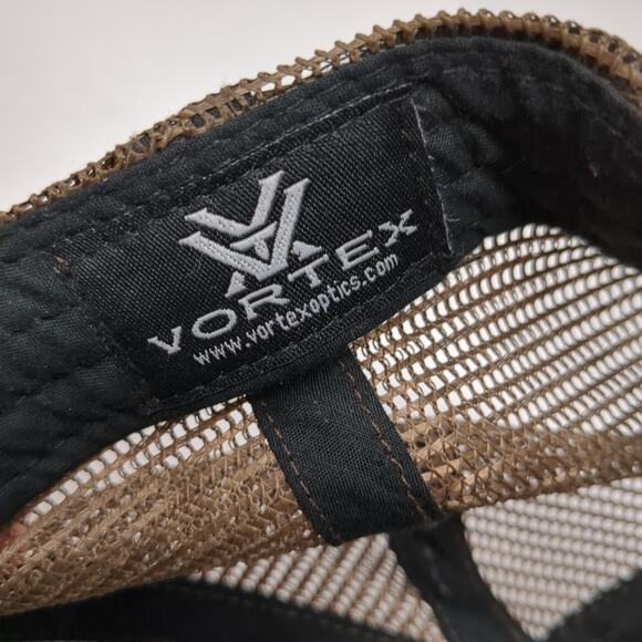 Vortex Logo Snapback Trucker Hat Brown One Size Adjustable Outdoor - Picture 9 of 9